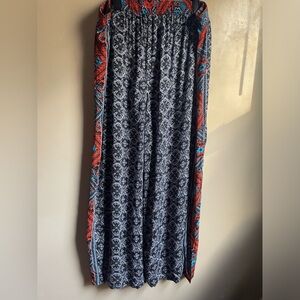 Swim by Cacique beachy wide leg cover up pants size 26/28 boho Aztec print